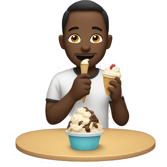 Morgan eating ice cream emoji