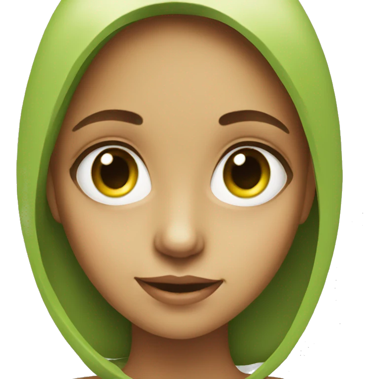 A girl with avocado eyes emoji