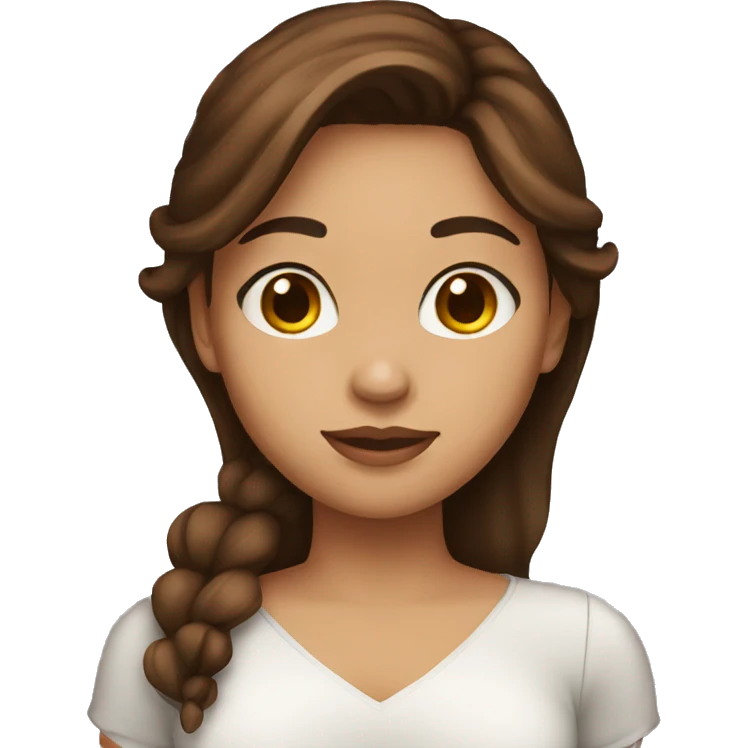 Latina with brown hair and brown eyes holding a heart emoji