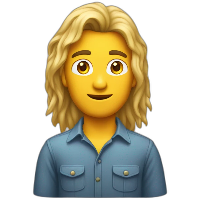 Caras morenos con mullet emoji