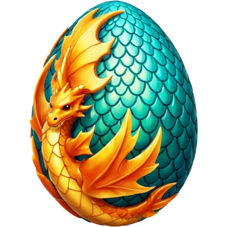 Elemental magical glowing shiny dragon egg emoji