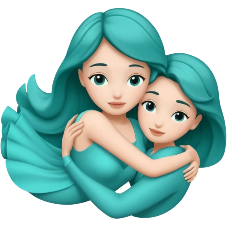 Teal hugs with Belles wording emoji