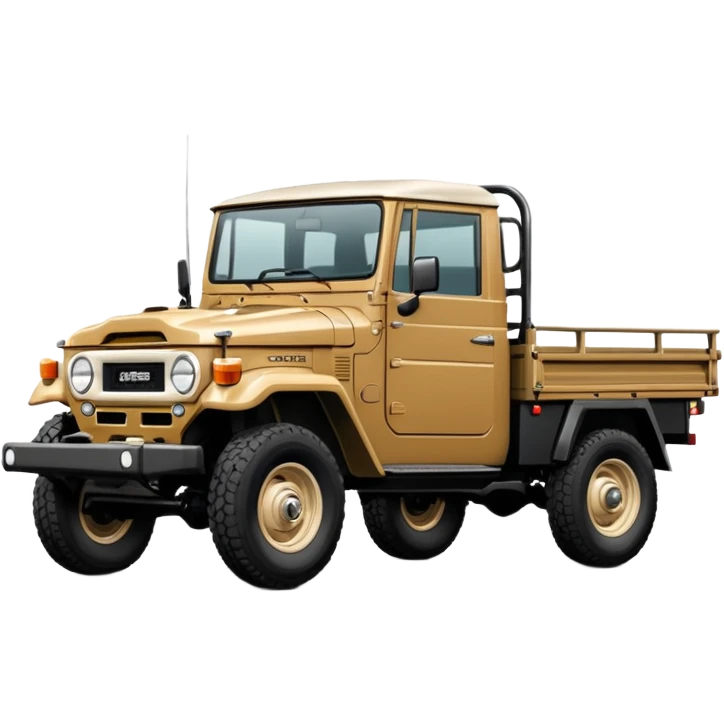 Tan FJ45 Land Cruiser Ute With A flatbed no accessories on the flatbed emoji