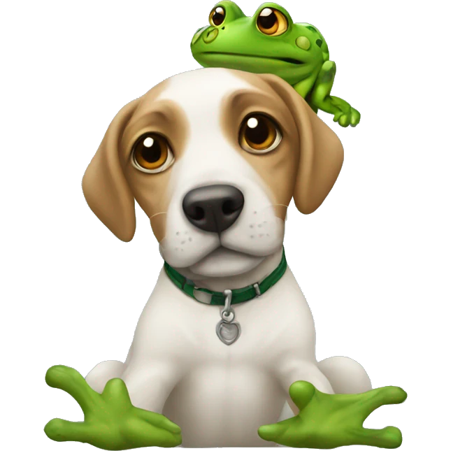 Dog with a frog Custom  emoji