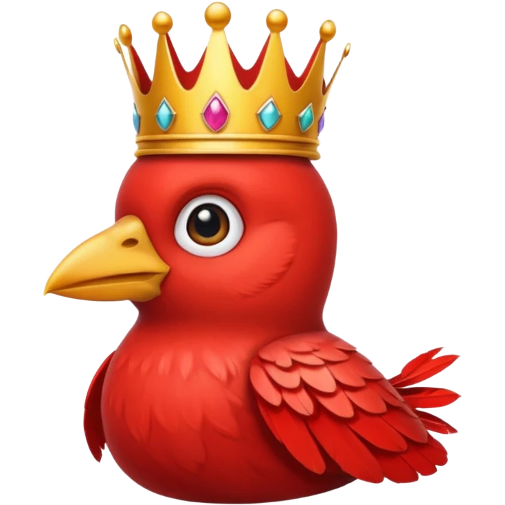 bird with crown single vibrant colour  emoji