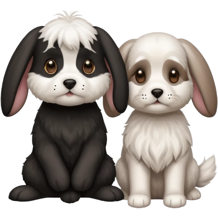 2 Maltese and a lab and rabbit emoji