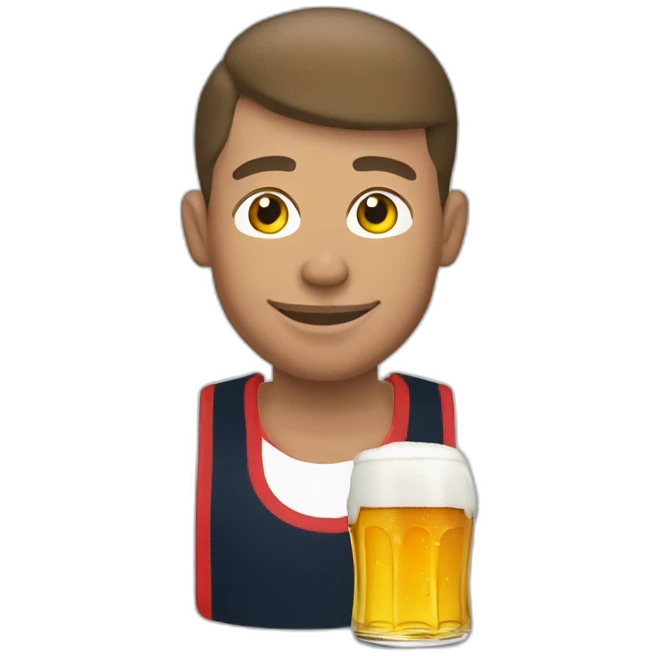 Mbappé tenant une biere emoji