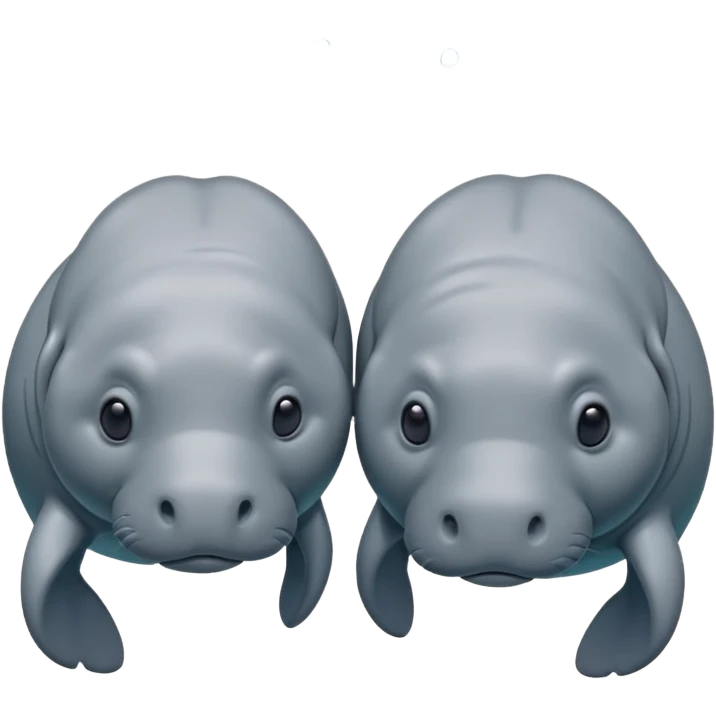 two manatees sad and apart emoji