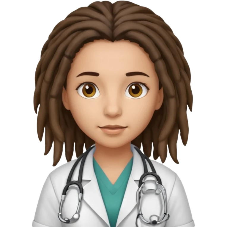 brunette girl doctor with dreadlock emoji