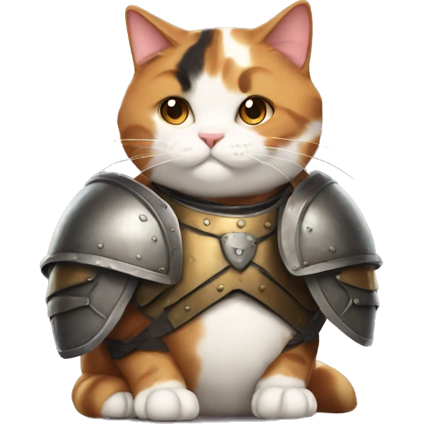 Fat calico cat with armor  emoji