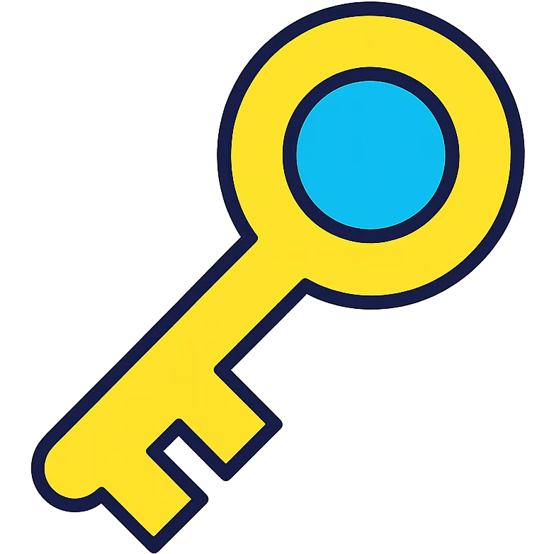 white door key, modern flat style emoji