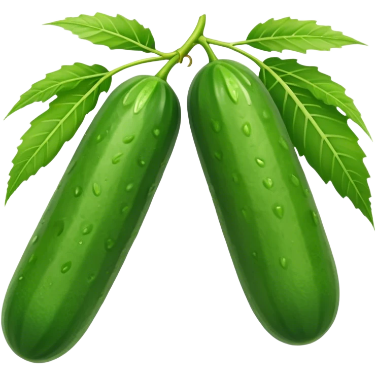 2 cucumbers hanging on palm branch emoji
