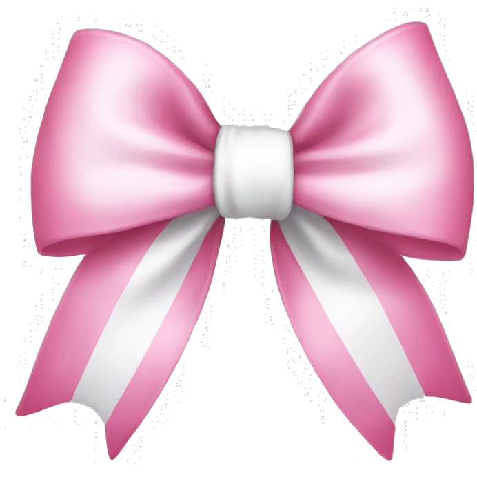 Pink and white bow emoji