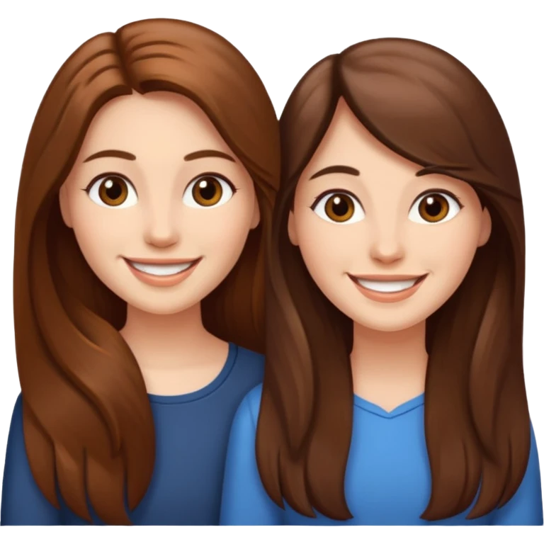 2 long brown hair best friends emoji