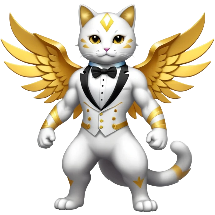 Transcendent celestial infinity cosmic galactic energy Mega neon unicorn dragon hydra hyper rare golden penguin Golden Divine god angel Omni Black and white Super muscular Buff sigma Gigachad cat full body tuxedo colored  emoji