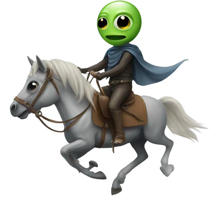 Alien riding horse with one eye emoji