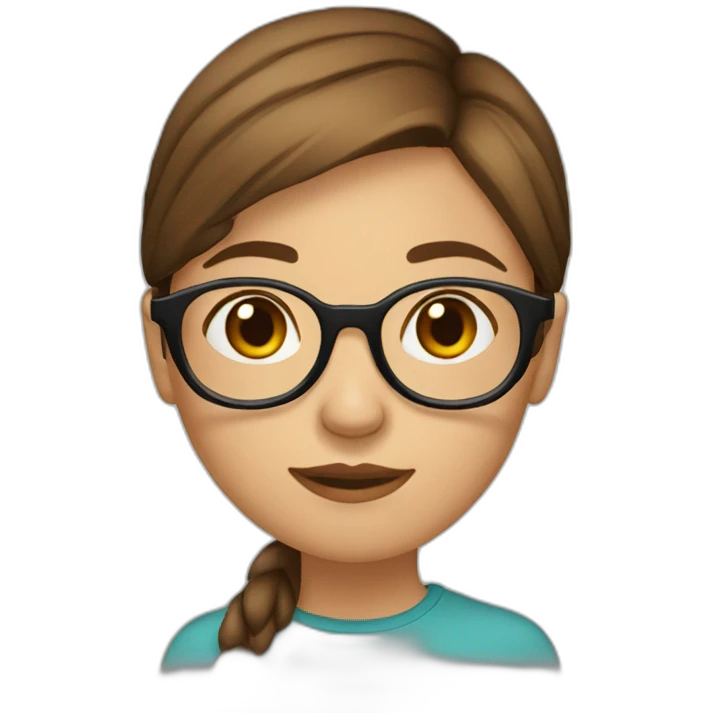 girl-with-brown-hair-and-round-glasses emoji