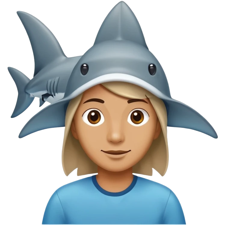 Un tiburón fon y emoji