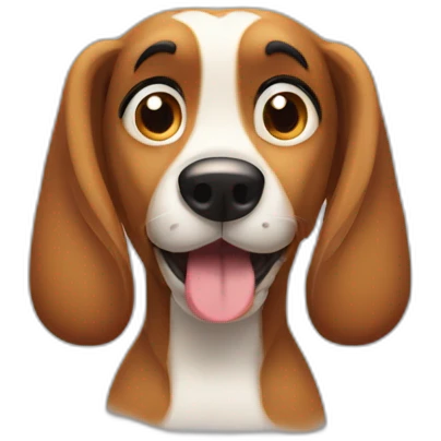 Goofy dog giving a side eye look emoji