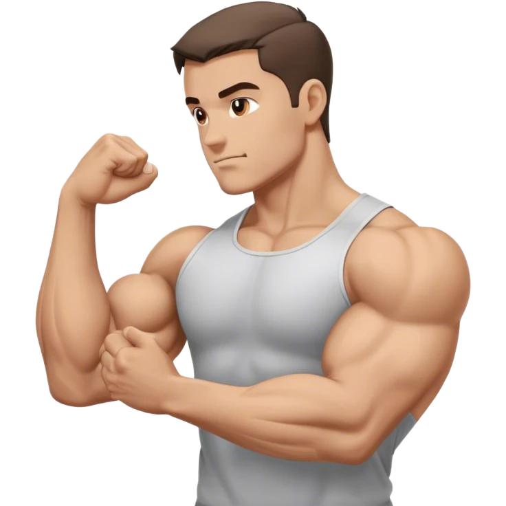 side view guy doing bicep-curls palms-facing-up emoji