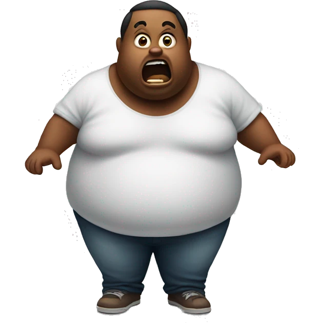 Emoji about a scared and fat person emoji