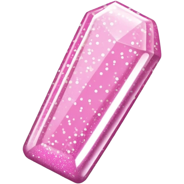 pink nails with glitter coffin shape emoji