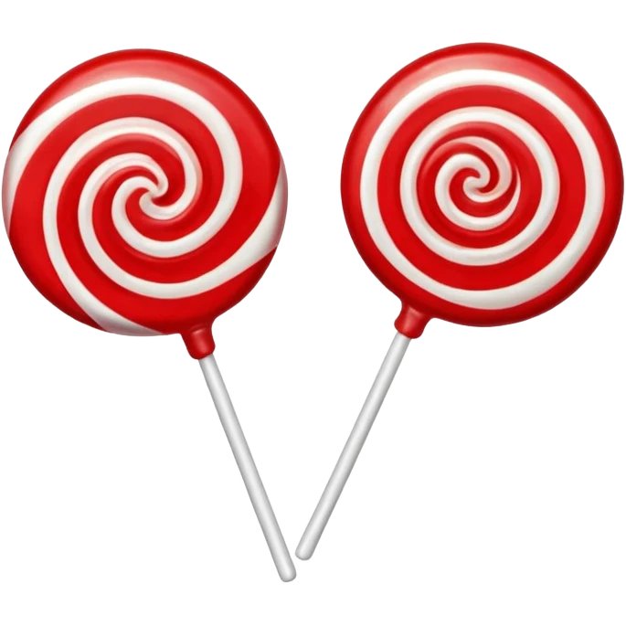 2 red round lollipops emoji