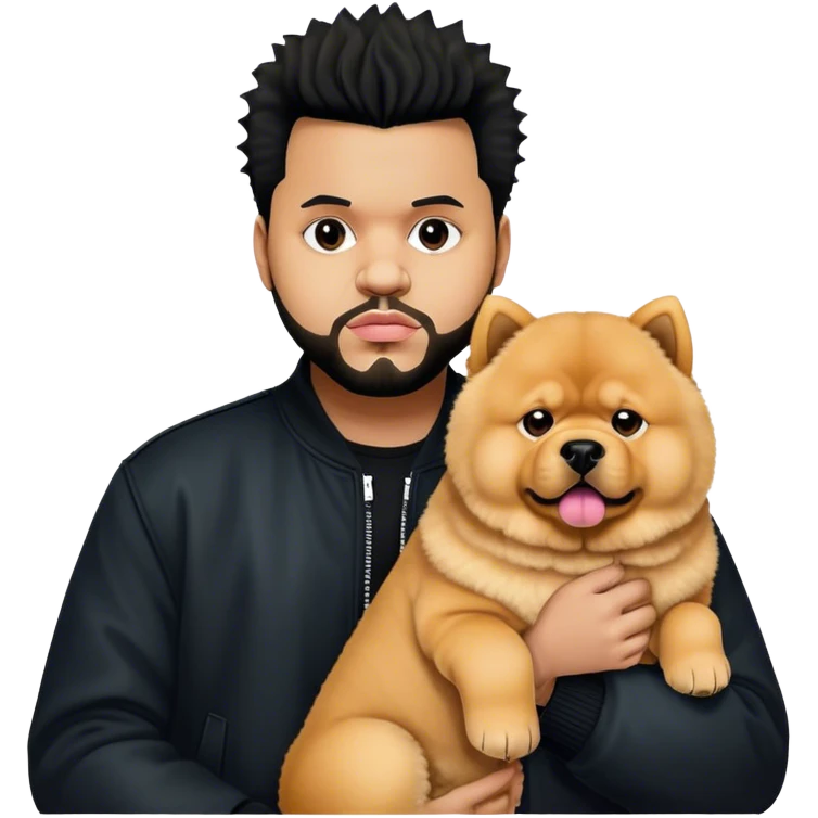 The weeknd with a chow chow emoji