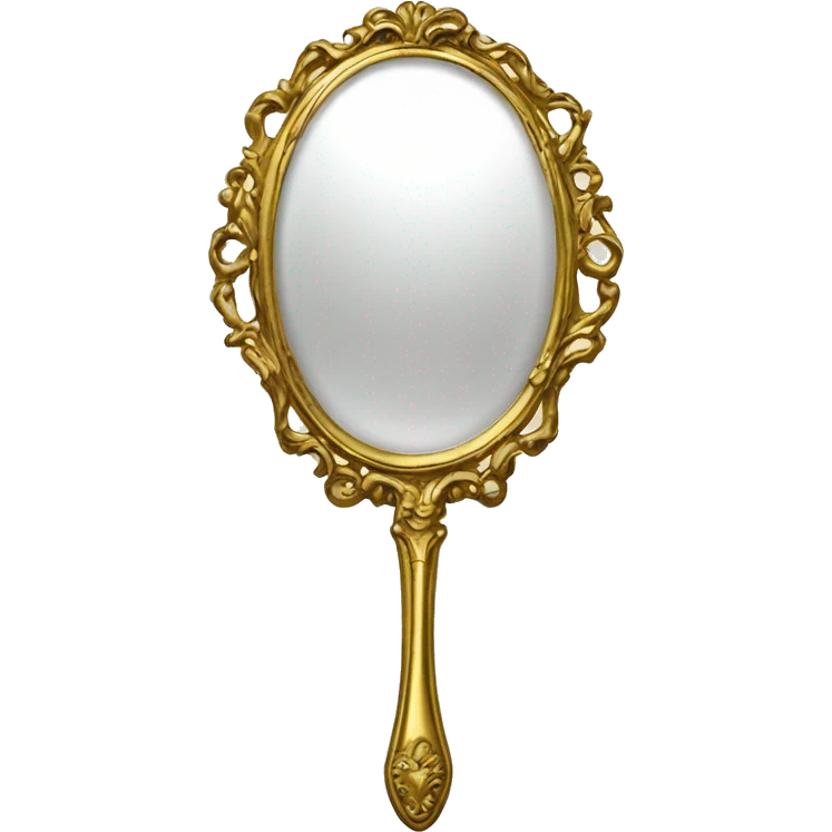 Vintage rococo handmirror gold emoji