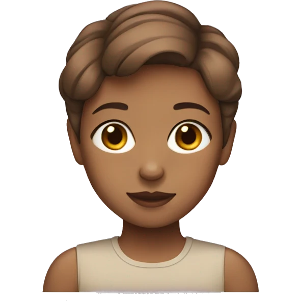 girl with brown shorthair  emoji