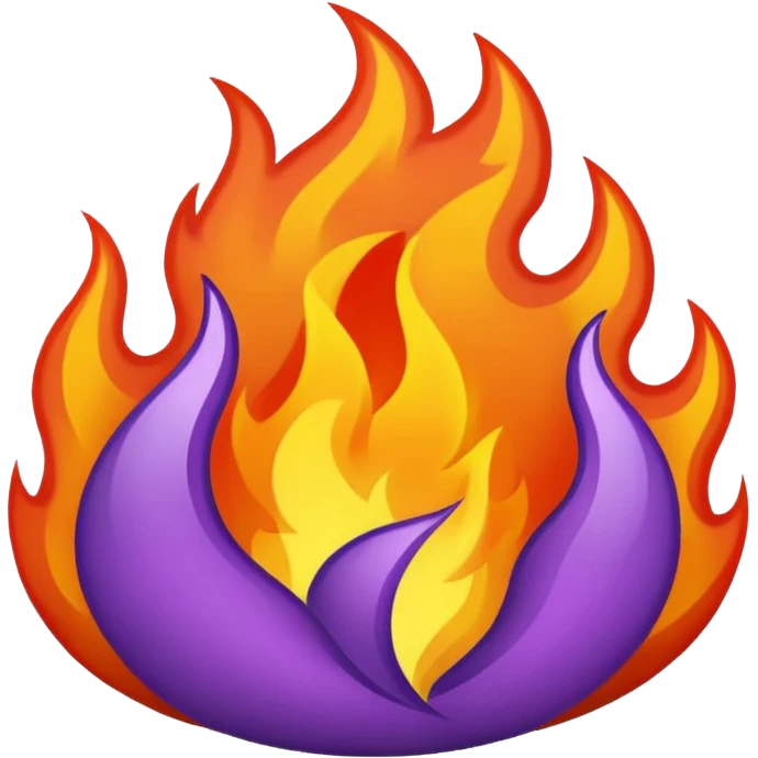 plain purple no orange color fire emoji
