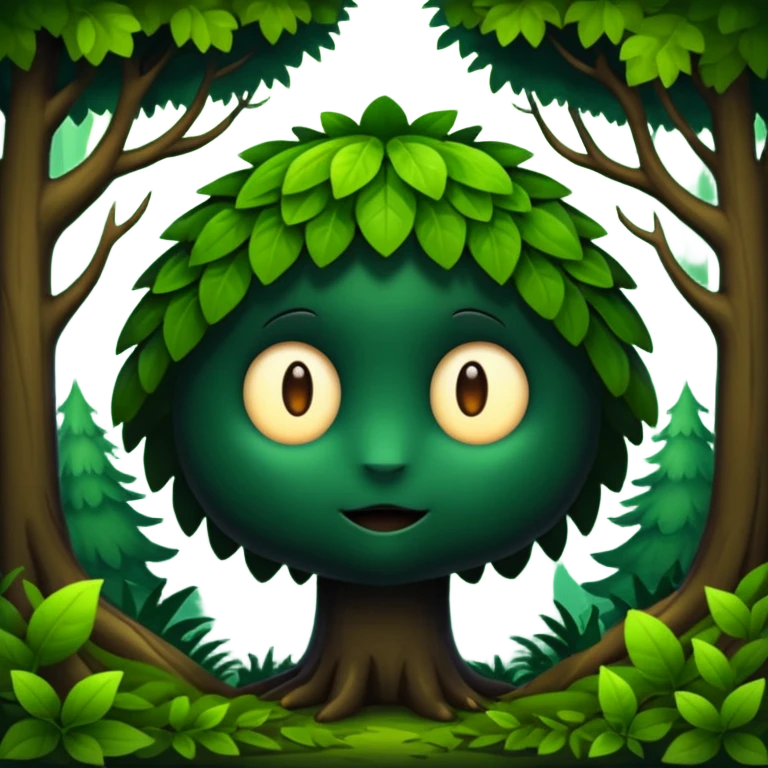 dark deep forest no background emoji