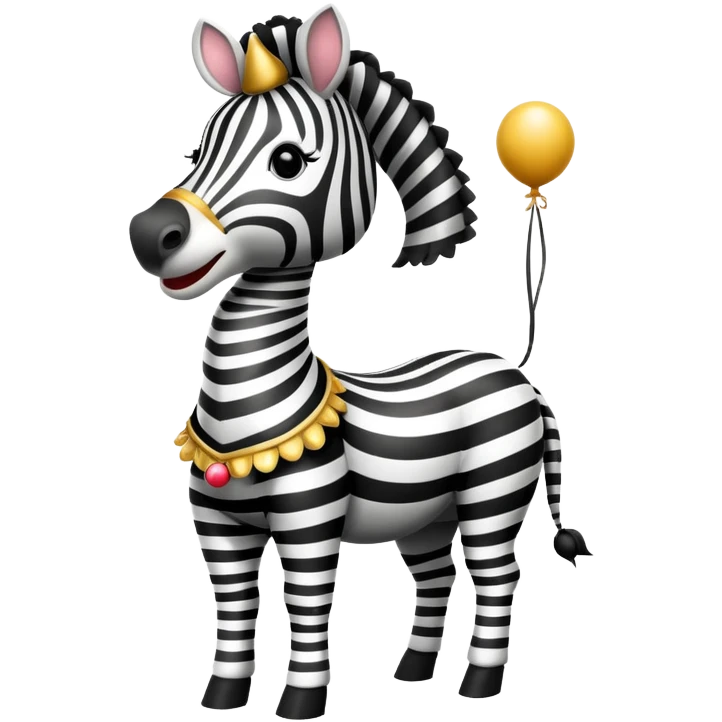 Vintage circus zebra wearing circus costume emoji