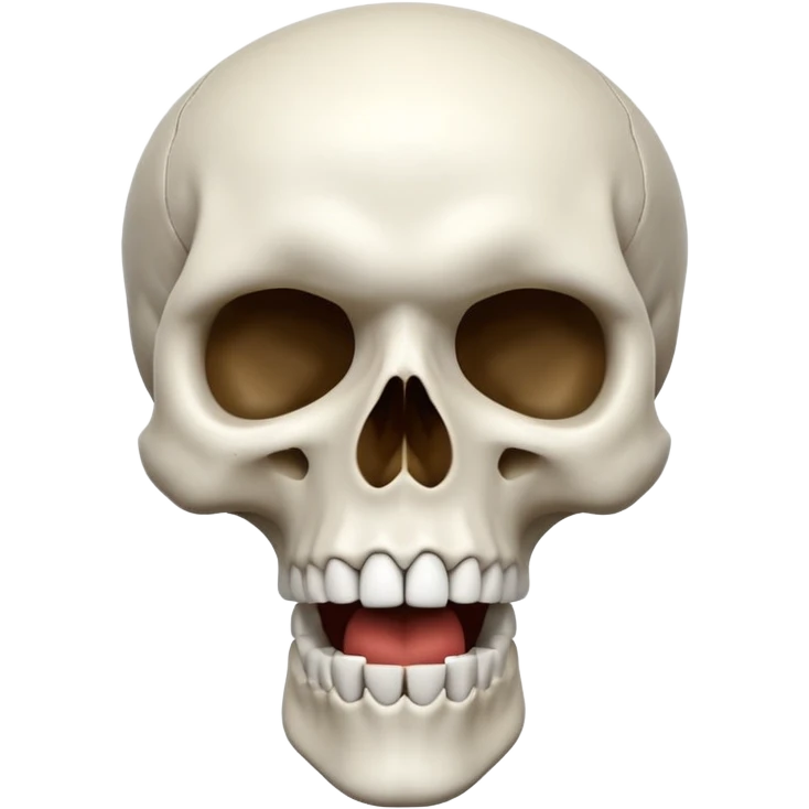 skull looking up with  exagerated open mouth emoji