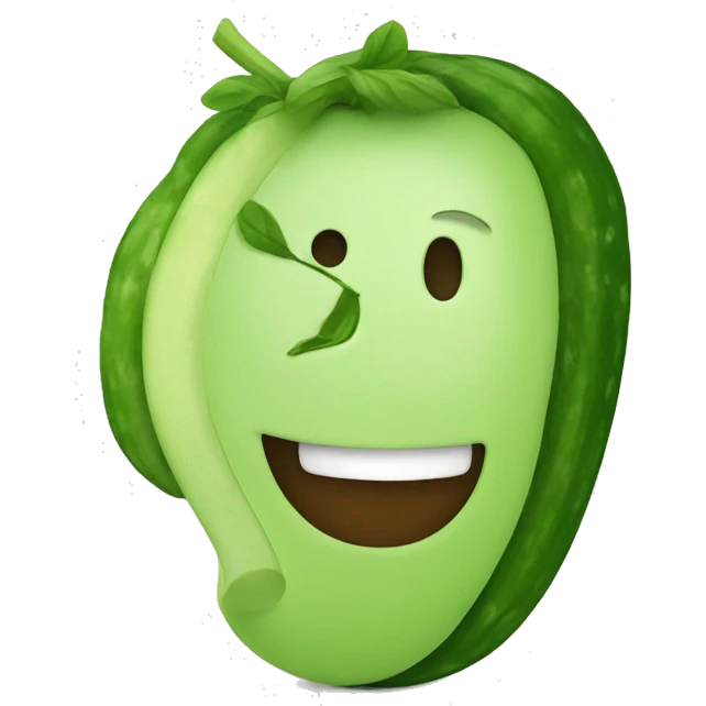Smiley relaxing wearing cucumber  emoji