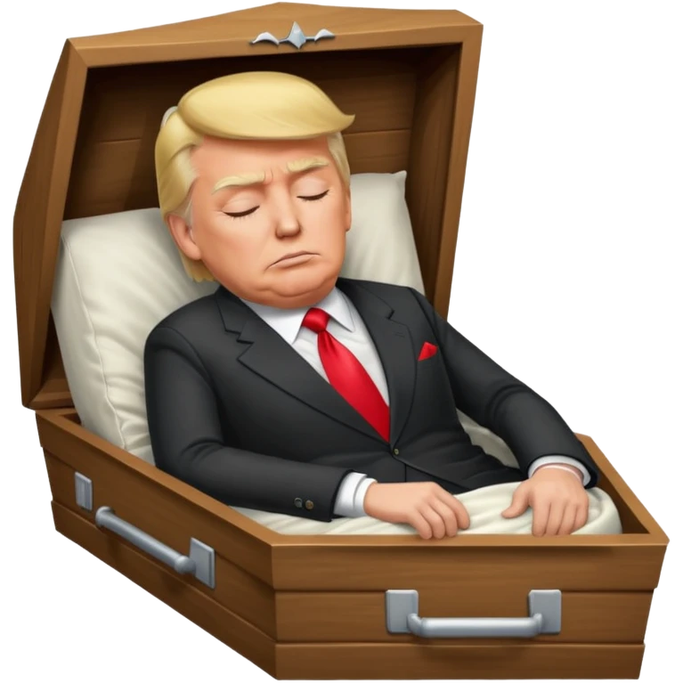 donald trump sleeping in coffin emoji