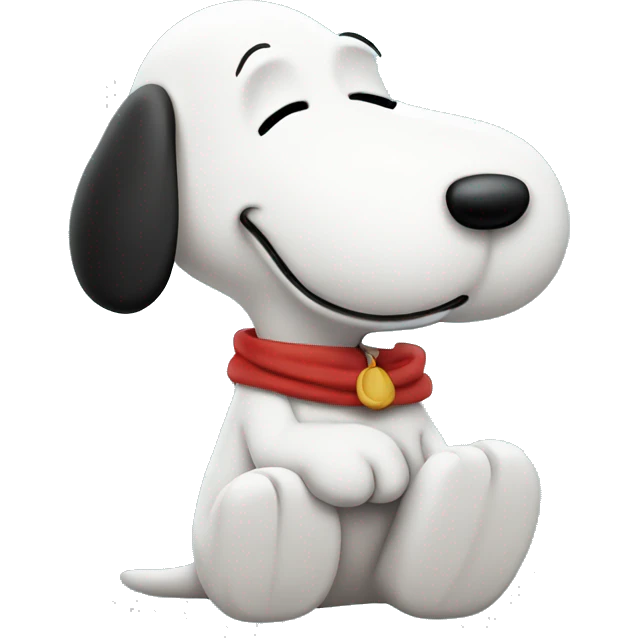 snoopy with a long piece of white with smoke emoji