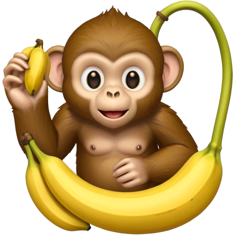 Make a monkey eating a banana in a trap emoji