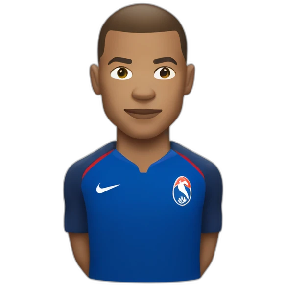 Kylian Mbappé jouant au foot avec l'équipe de France emoji