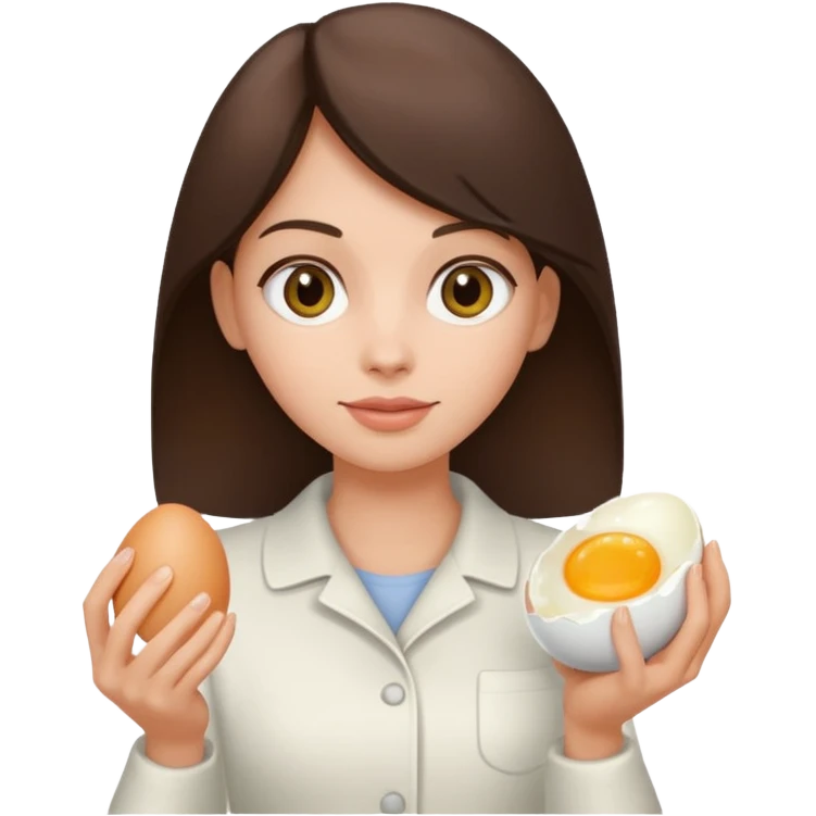 Brunette with egg emoji
