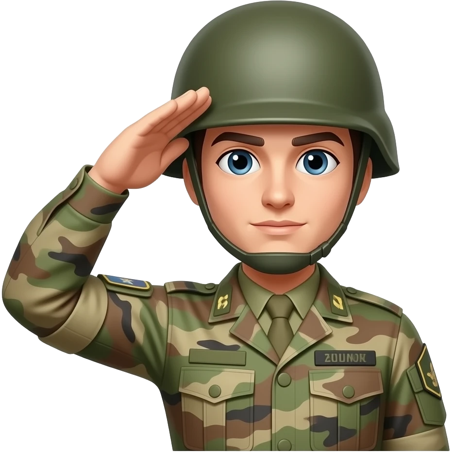 Emoji  de una cabeza de soldado haciendo un saludo  🫡 emoji