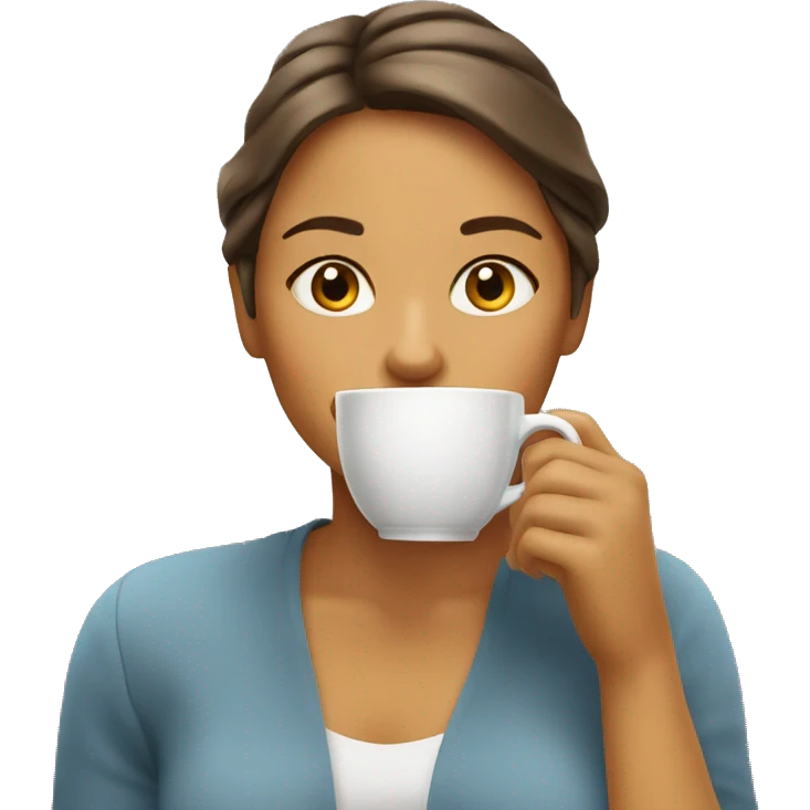 Lady drinking coffee emoji