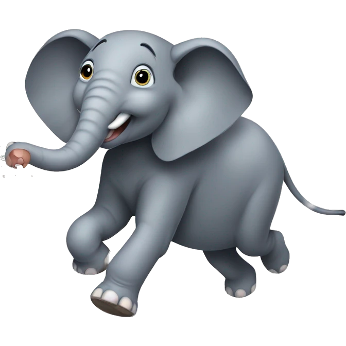 Elephant chasing a mouse emoji