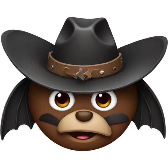 Bat wearing a cowboy hat emoji