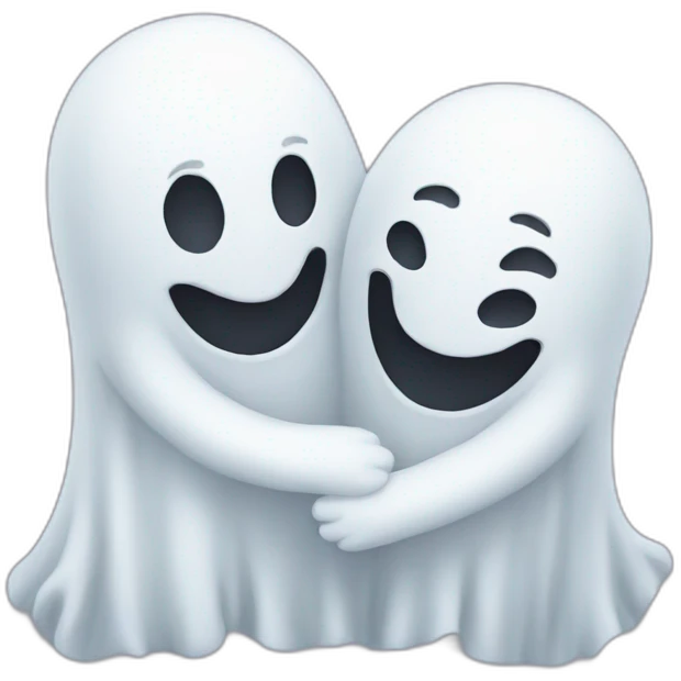 two hugging ghosts emoji