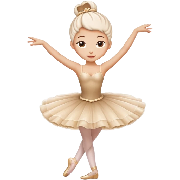 A whimsical cappuccino coffee with milk foam shaped like a ballerina in a tutu dancing on top emoji