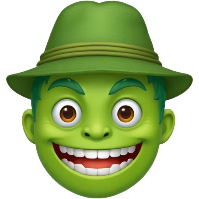 monster with green hat and t shirt emoji