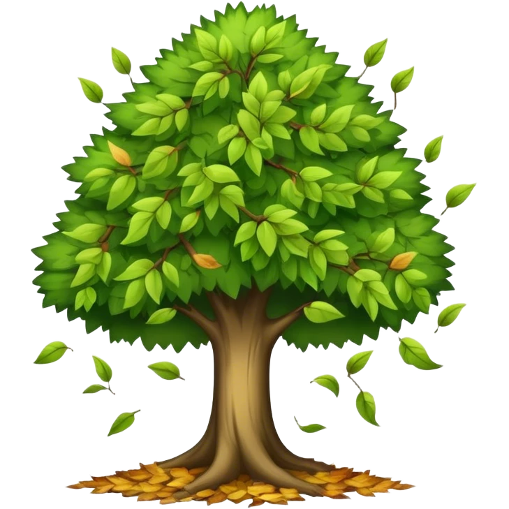 tree with releasing  old leaves  emoji