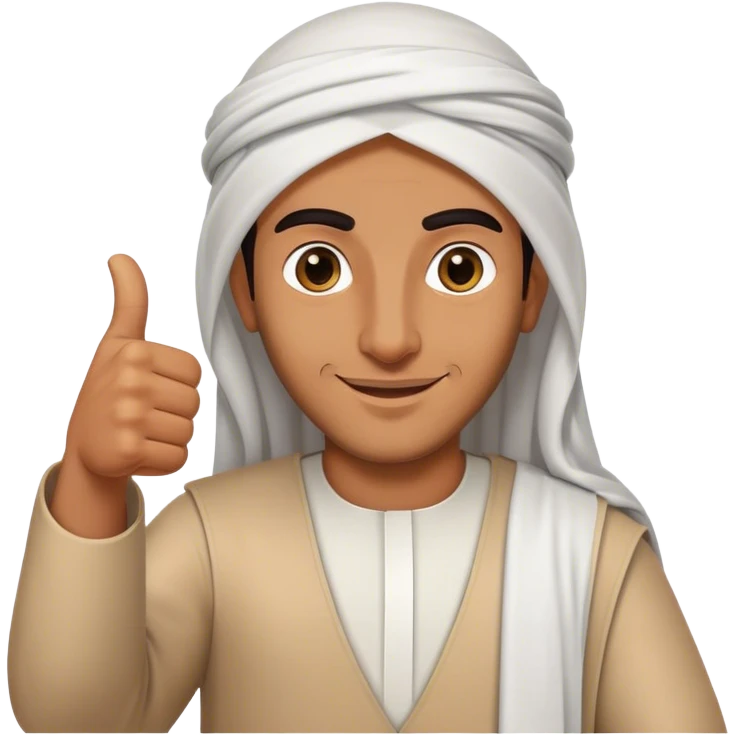 arab man giving a thumbs up emoji