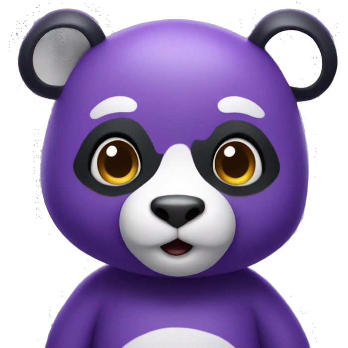 A purple panda saying hello emoji